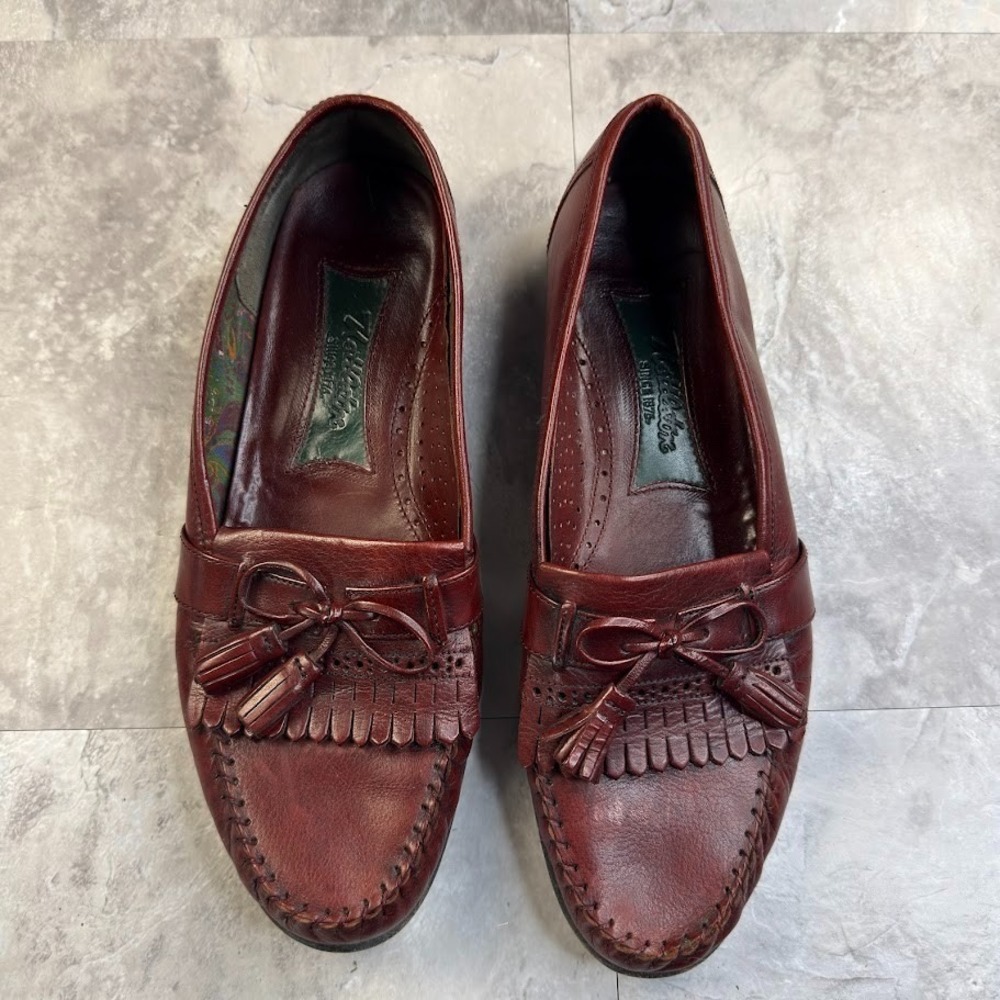 Vintage Nettleton Men's Size 11 Burgundy Leather Kiltie Tassel Loafers Dress Sho
